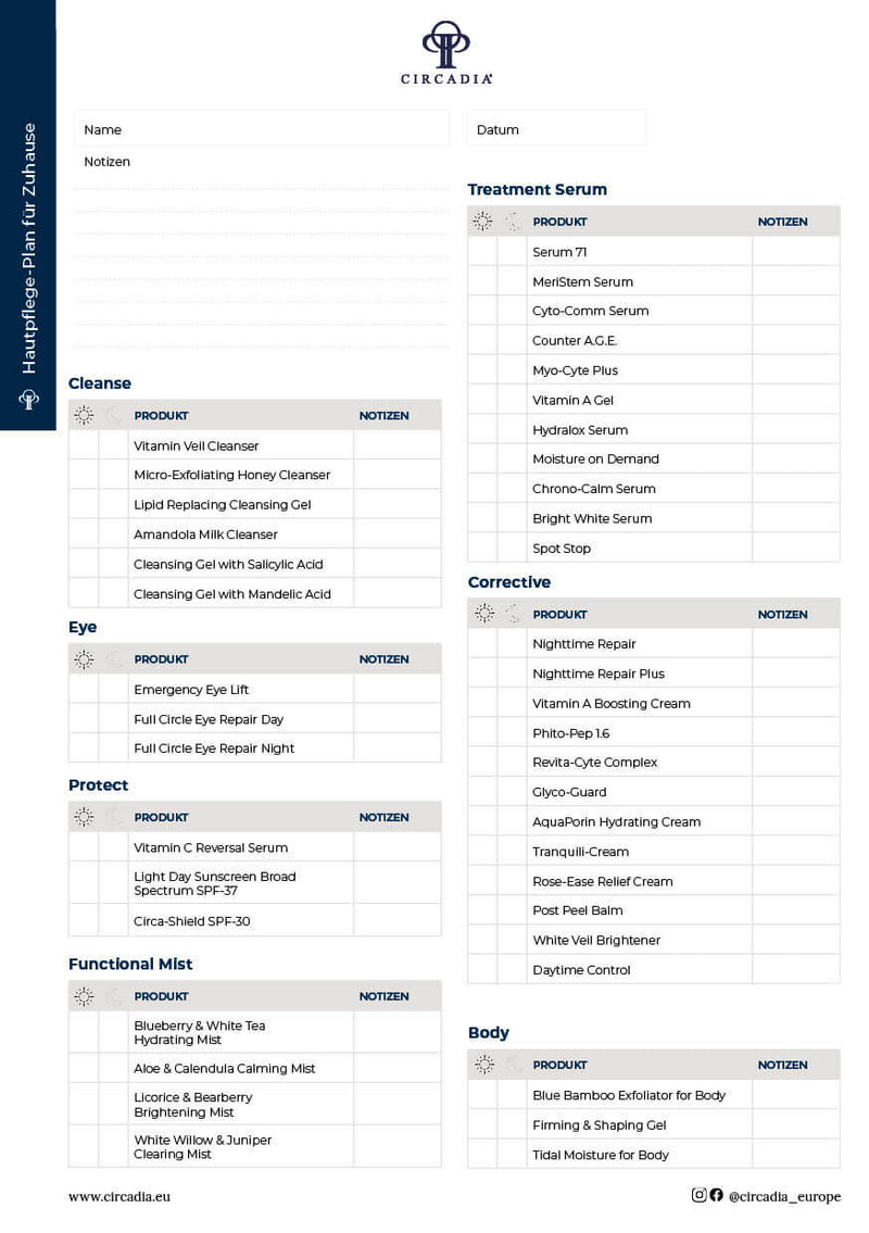 Hautpflegeplan A5