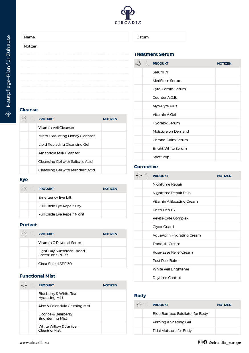 Hautpflegeplan A5