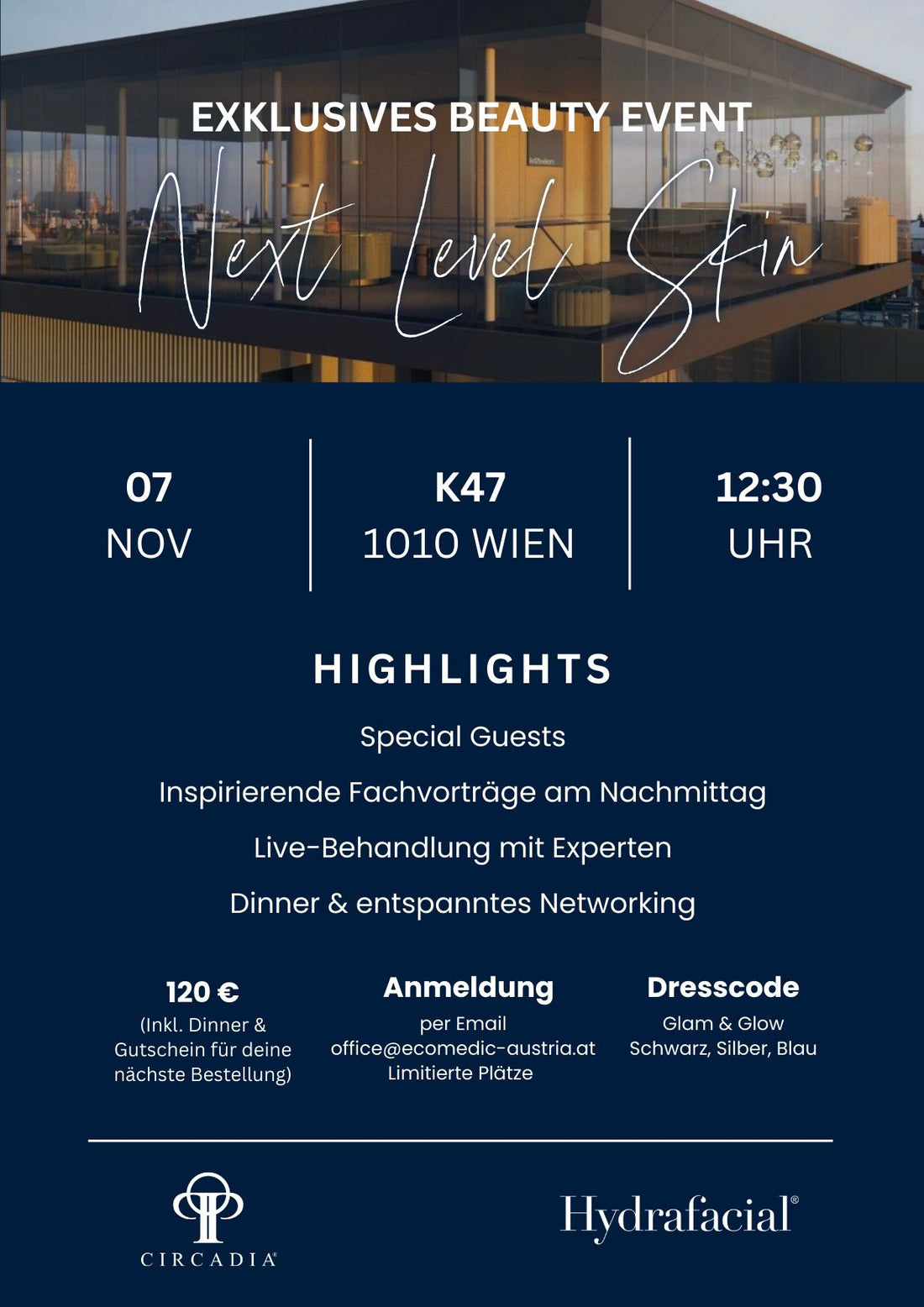 Next Level Skin by Circadia &amp; Hydrafacial Wien am 07.11.2025